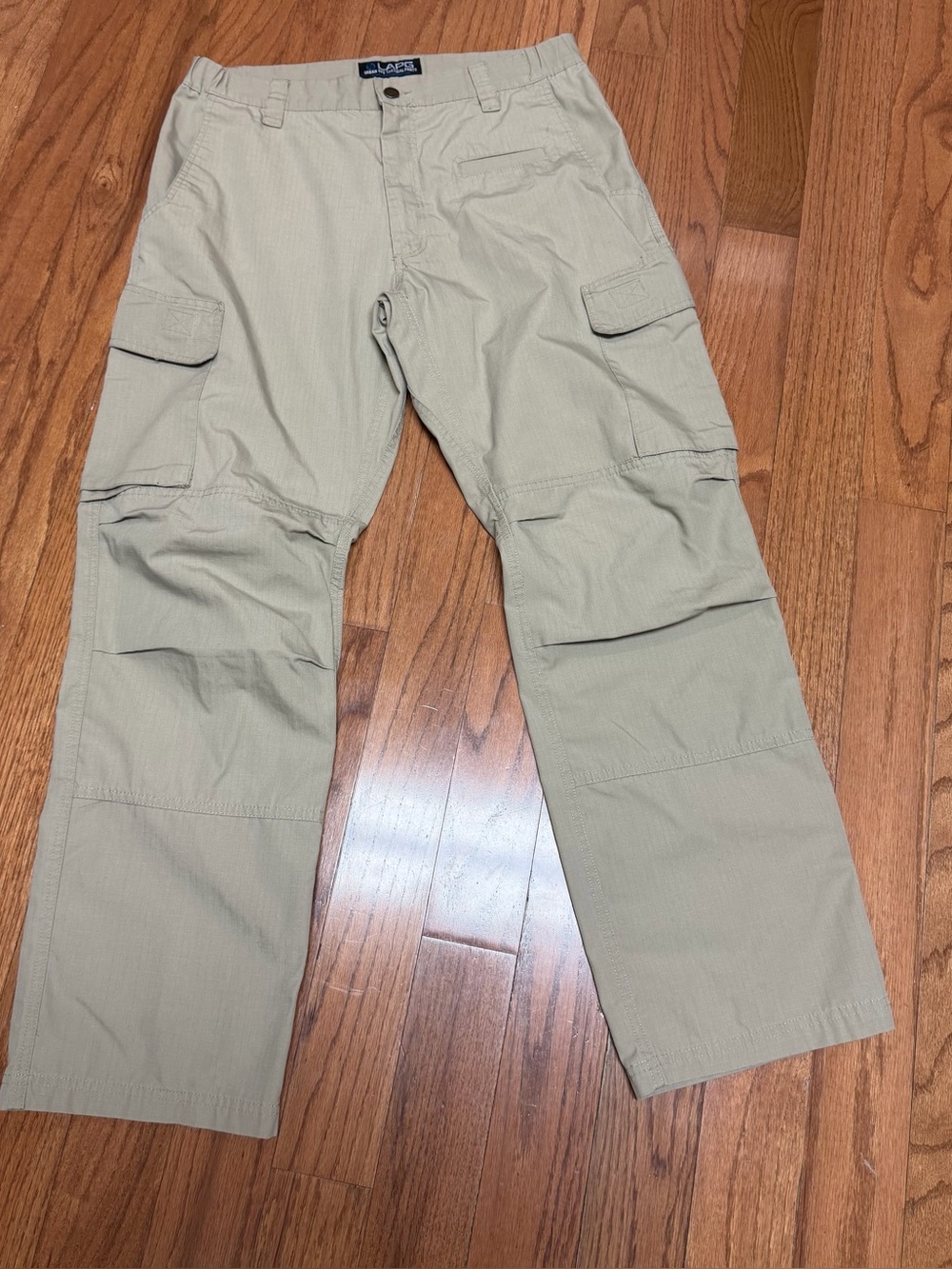 LAPG Men's Khaki Cargo Tactical Utility Multiple Pockets Pants Size 34x32